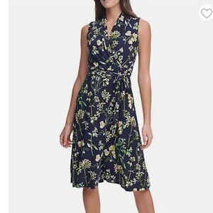 Tommy Hilfiger Fit & Flare Floral Dress - Navy - Size 14 - Brand New!